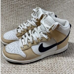 Nike Dunk High PRM Sesame Shoes Womens 7.5 White/Tan DX2044-101 Trainer Sneakers